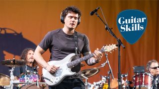 (L-R) Jay Lane, John Mayer and Mickey Hart of Dead and Company perform during 2023 New Orleans Jazz & Heritage Festival at Fair Grounds Race Course on May 06, 2023 in New Orleans, Louisian